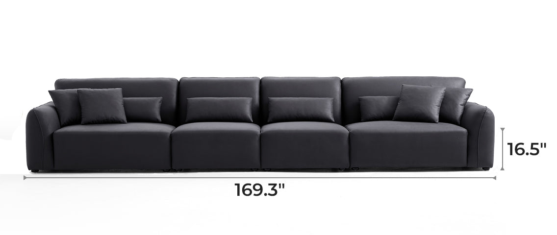 Milano Moda Minimalist Black Sofa