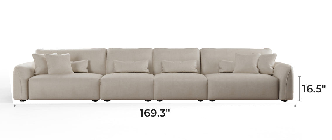 Milano Moda Minimalist Beige Sofa