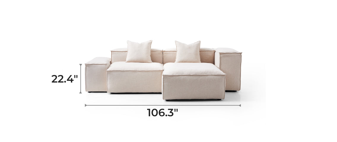 Freedom Modular Khaki Double-Sided Sectional Sofa