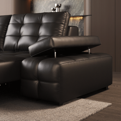 Titan Tufted Leather Electric Sofa Bed