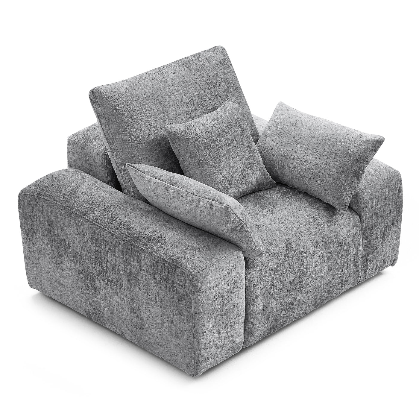 The Empress Beige Armchair-Gray-45.3"