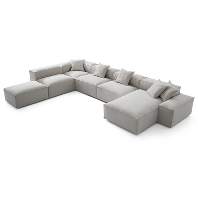 Freedom Modular Khaki Open End Sectional Sofa-Gray-181.1"-Low