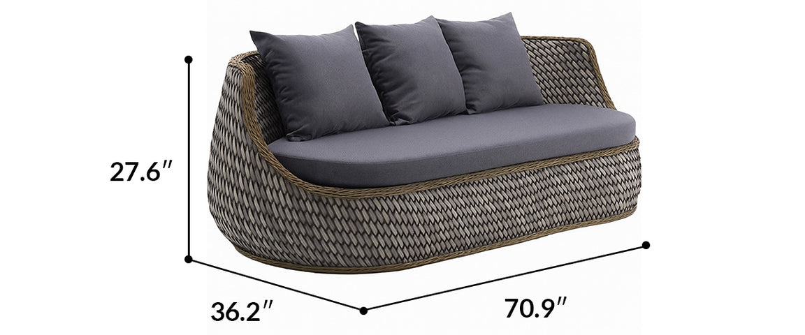 Strafford Woven Patio Lounge Set with Cushions