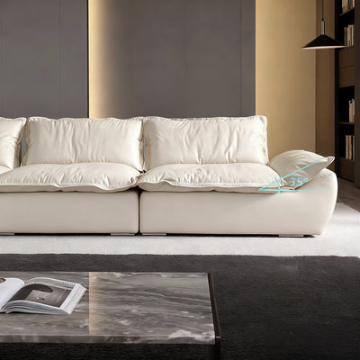 Raisa Vintage Leather Sailboat Sofa-Beige