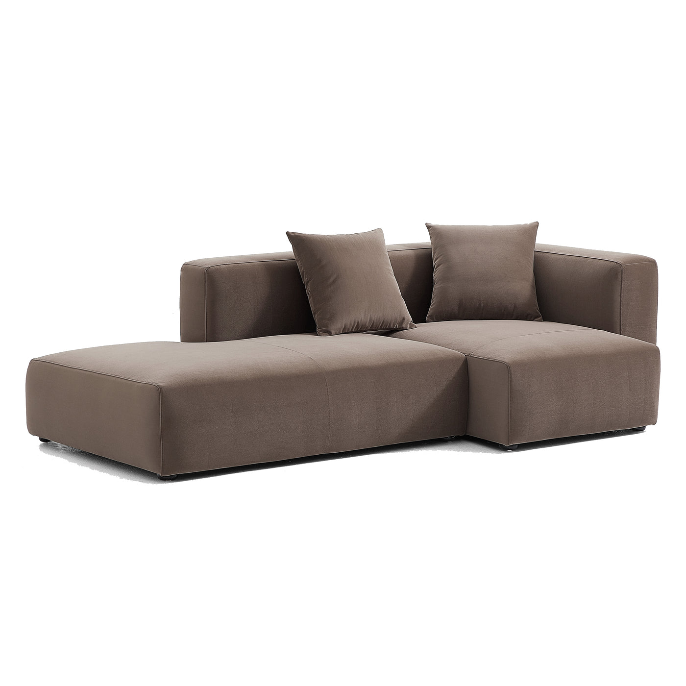 Geometry Minimalist Sectional-Brown-96.5"-Facing Right