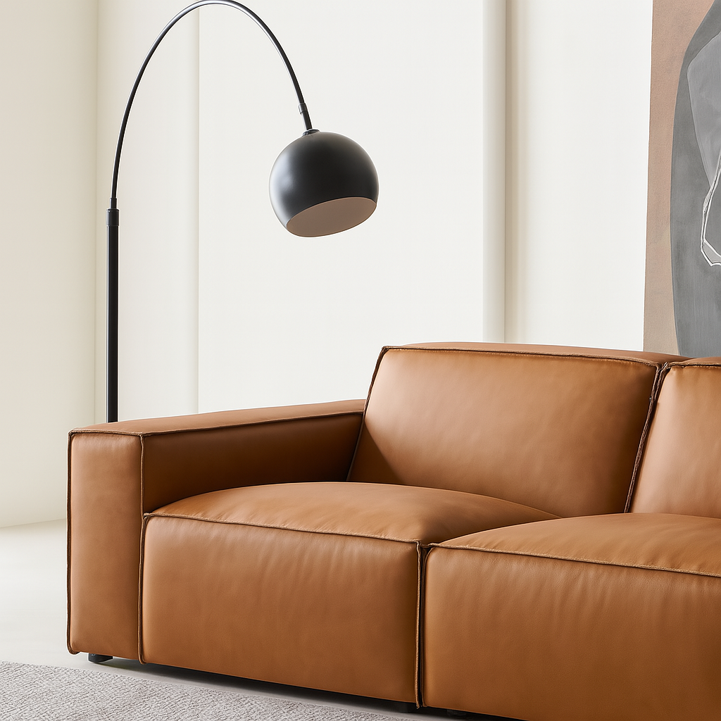 Kendall Italian Top Grain Leather Sofa-Tan