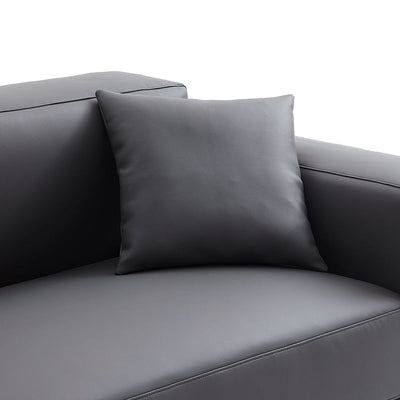 Noble Dark Gray Leather Sofa-Dark Gray