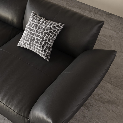 Petalo Modern Leather Sectional-Black