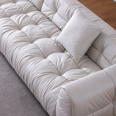 Boba Black Leathaire Sectional-White