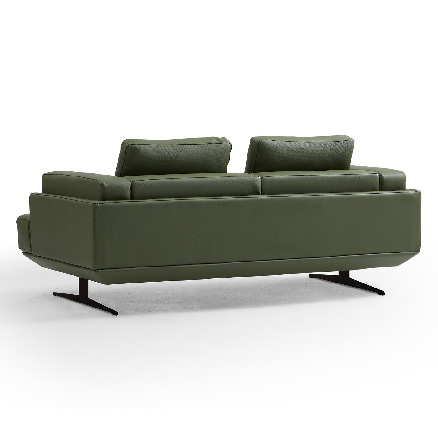 Olivia Green Top Grain Genuine Leather Sofa-Green