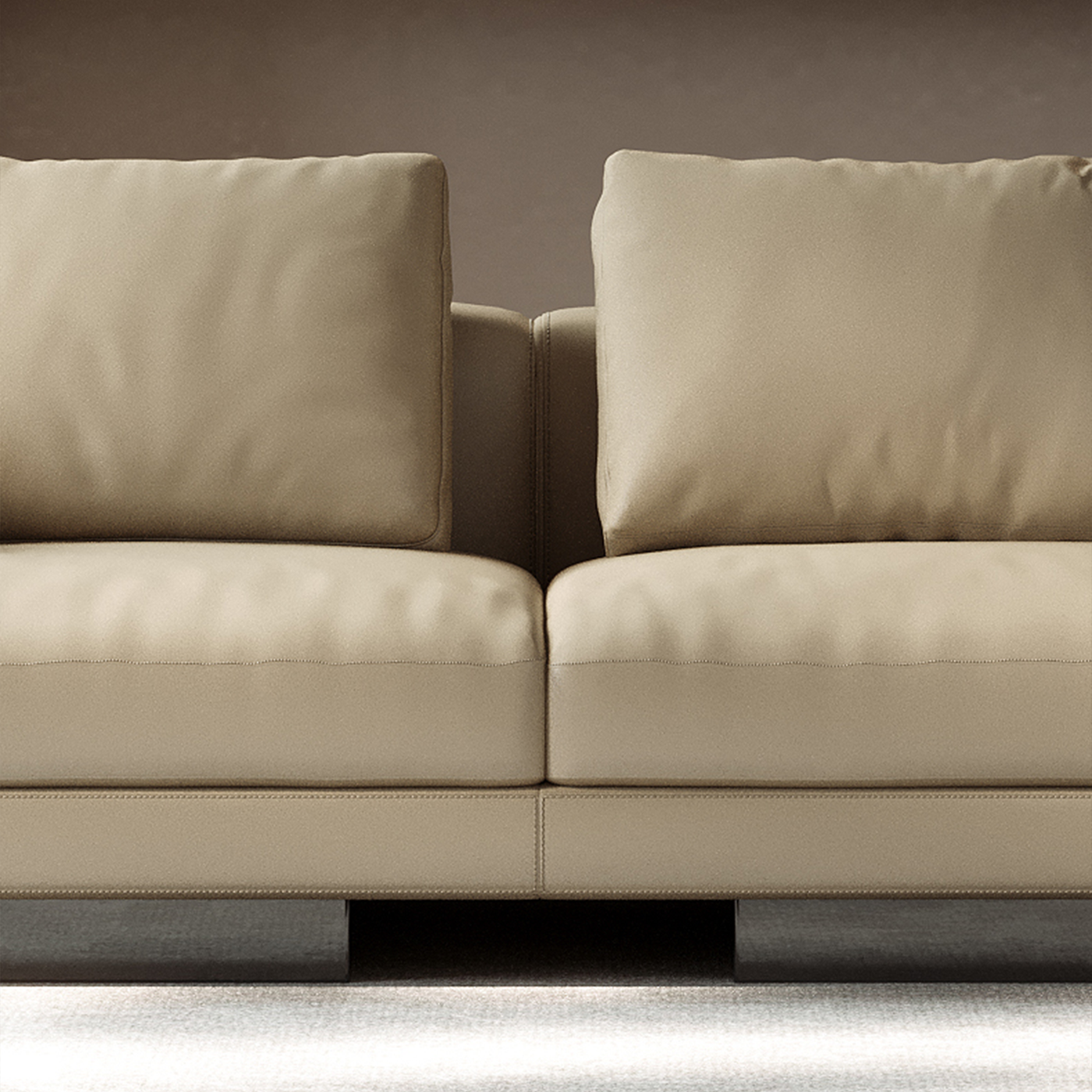 Orion Leather Round Chaise Sectional Sofa