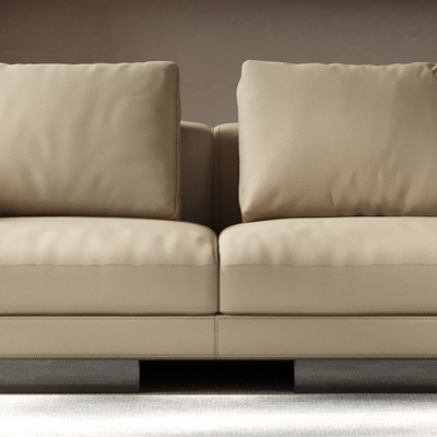 Orion Leather Round Chaise Sectional Sofa