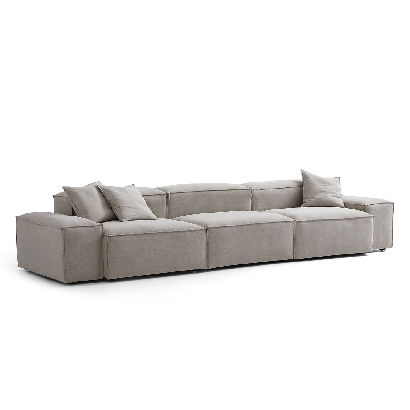 Freedom Modular New Gray Sofa-Sand-143.7"-Low