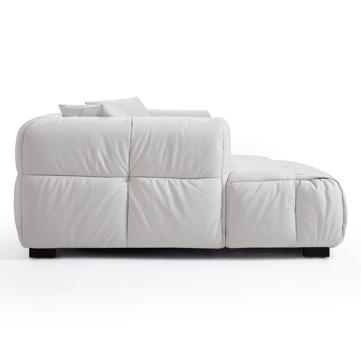 Boba Black Leathaire Sectional-White