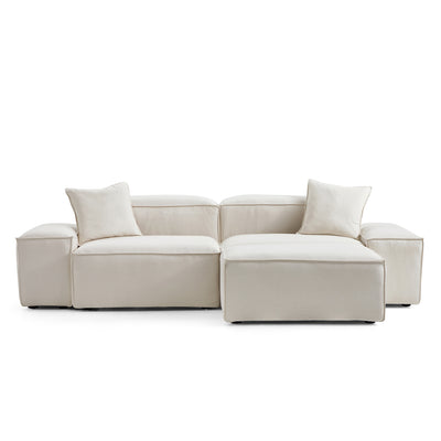 Freedom Modular Sofa with Ottoman-Beige-106.3"-Low