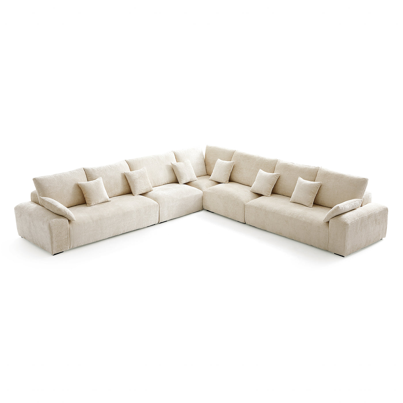 The Empress Camel Corner Sectional Sofa-Beige-144.9"