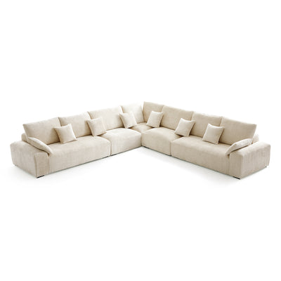 The Empress Gray Corner Sectional Sofa-Beige-144.9"