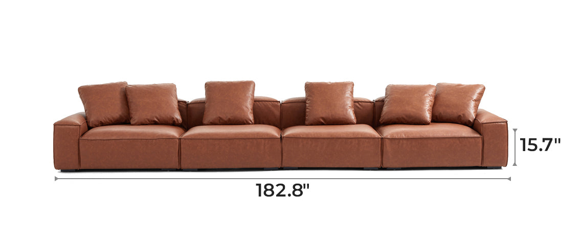 Garvon Vintage Reddish Brown Leathaire Sofa