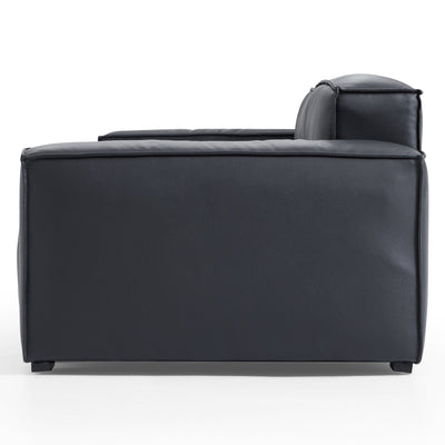 Luxury Minimalist Black Leather Sofa-Black