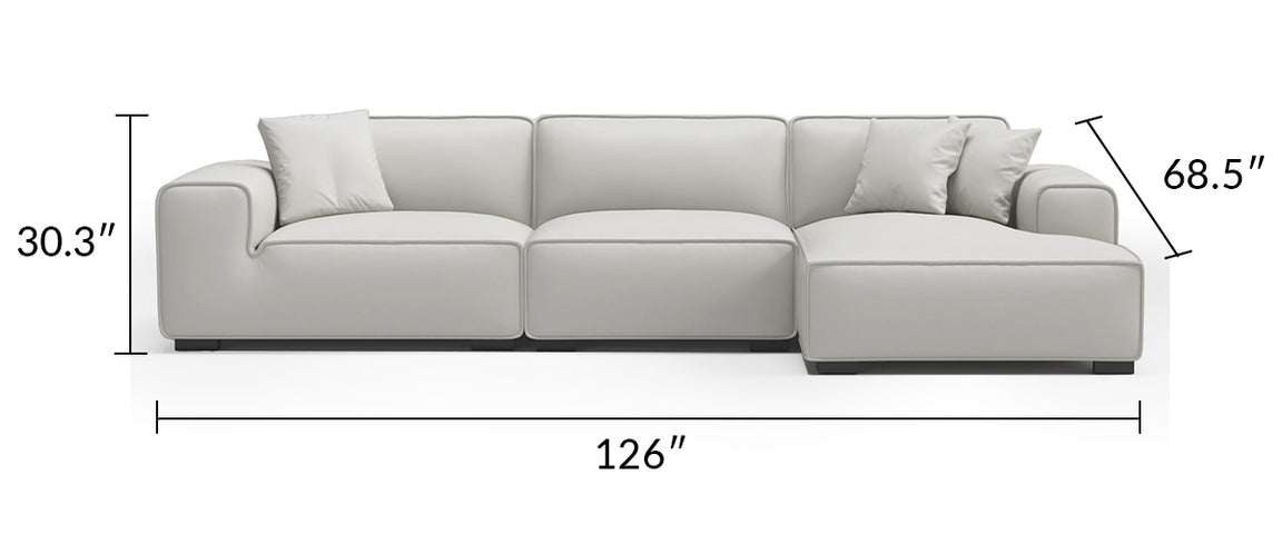 Domus Modular Black Leather Sectional Sofa