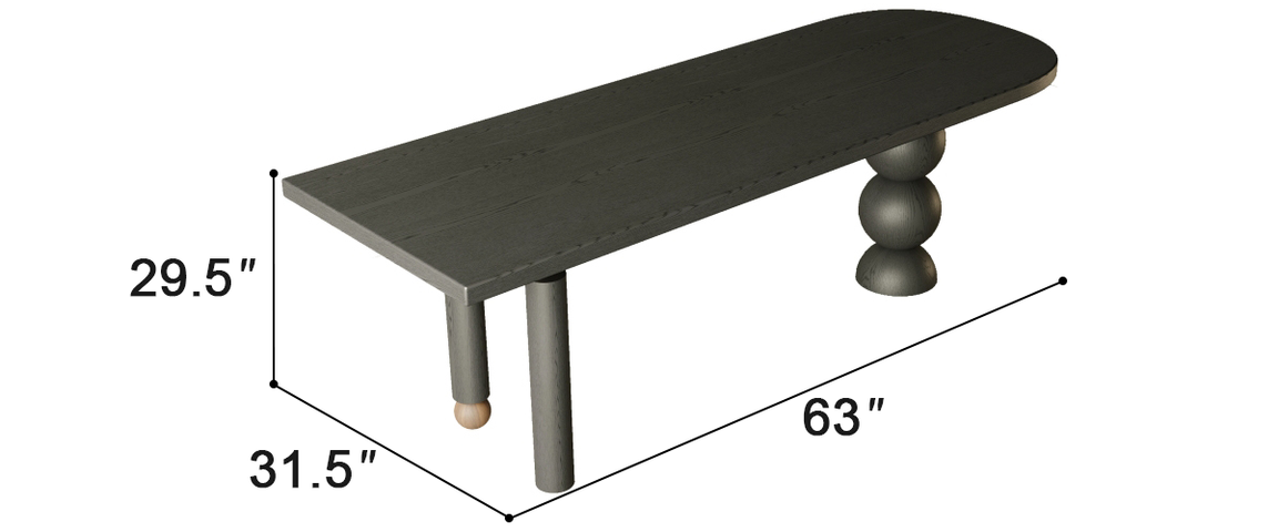 Sculpted Half Circle Dining Table