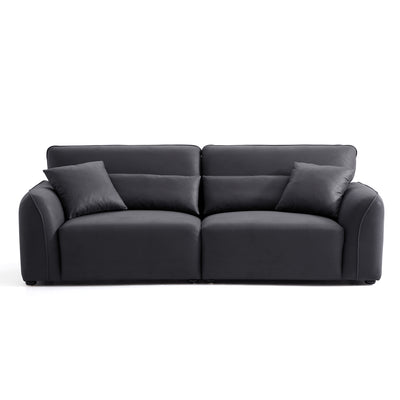 Milano Moda Minimalist Black Sofa-Black-90.6"