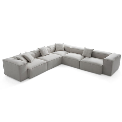 Freedom Modular Gray Corner Sectional Sofa-Gray-143.7"-High