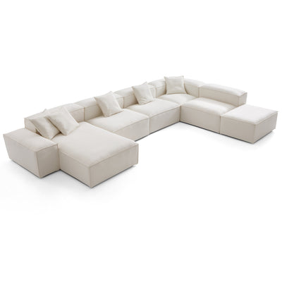 Freedom Modular Beige Open End Sectional Sofa-Beige-181.1"-Low