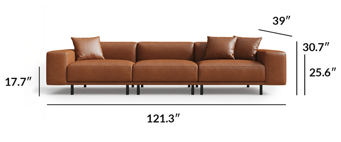 Noble Dark Gray Leather Sofa