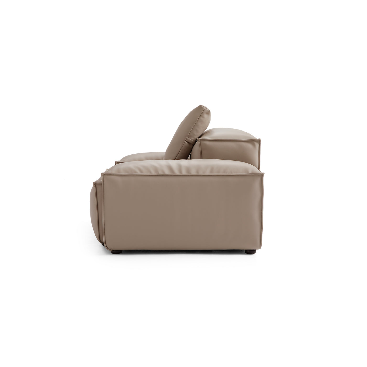 Flex Modular Khaki Genuine Leather Armchair-Khaki-68.1"-Low