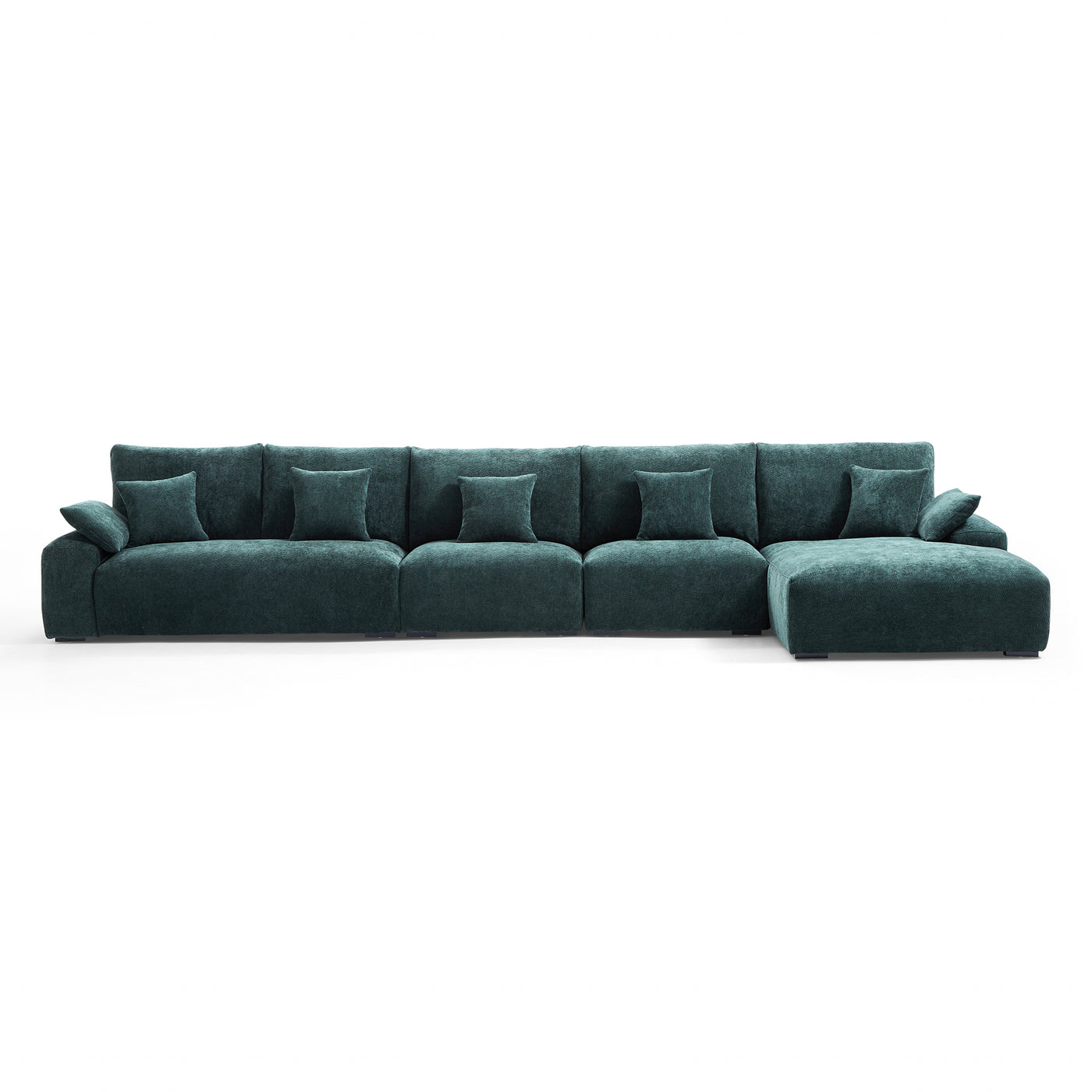 The Empress Green Sectional-Green-186.2″-Facing Right