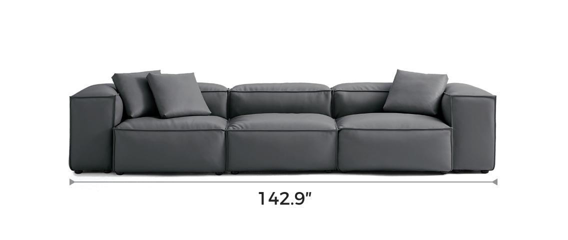 Flex Modular Dark Gray Genuine Leather Sofa