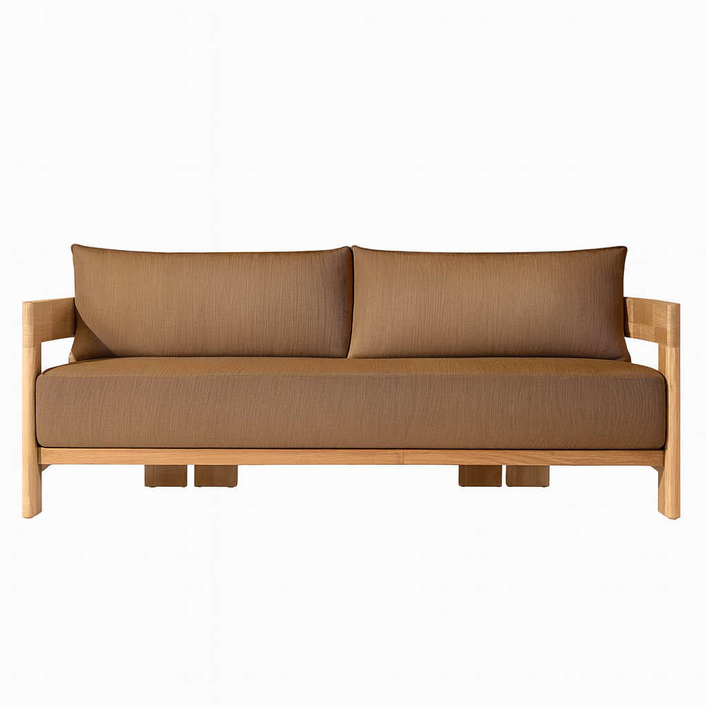 Camryn Outdoor Chat Set With Cushions, Teak/Coffee