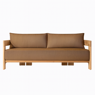 Camryn Outdoor Chat Set With Cushions, Teak/Coffee