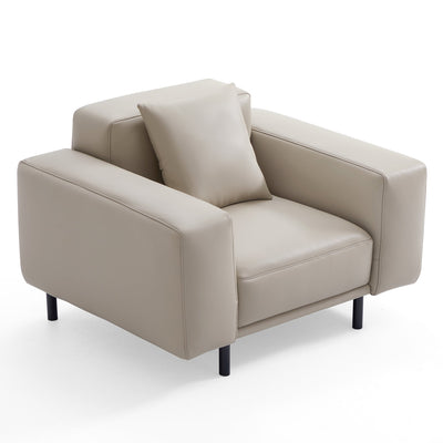 Noble Beige Leather Sofa Set-Beige