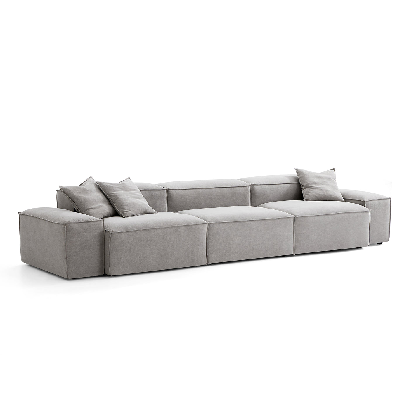 Freedom Modular Sectional Sofa-New Gray-143.7"-Low