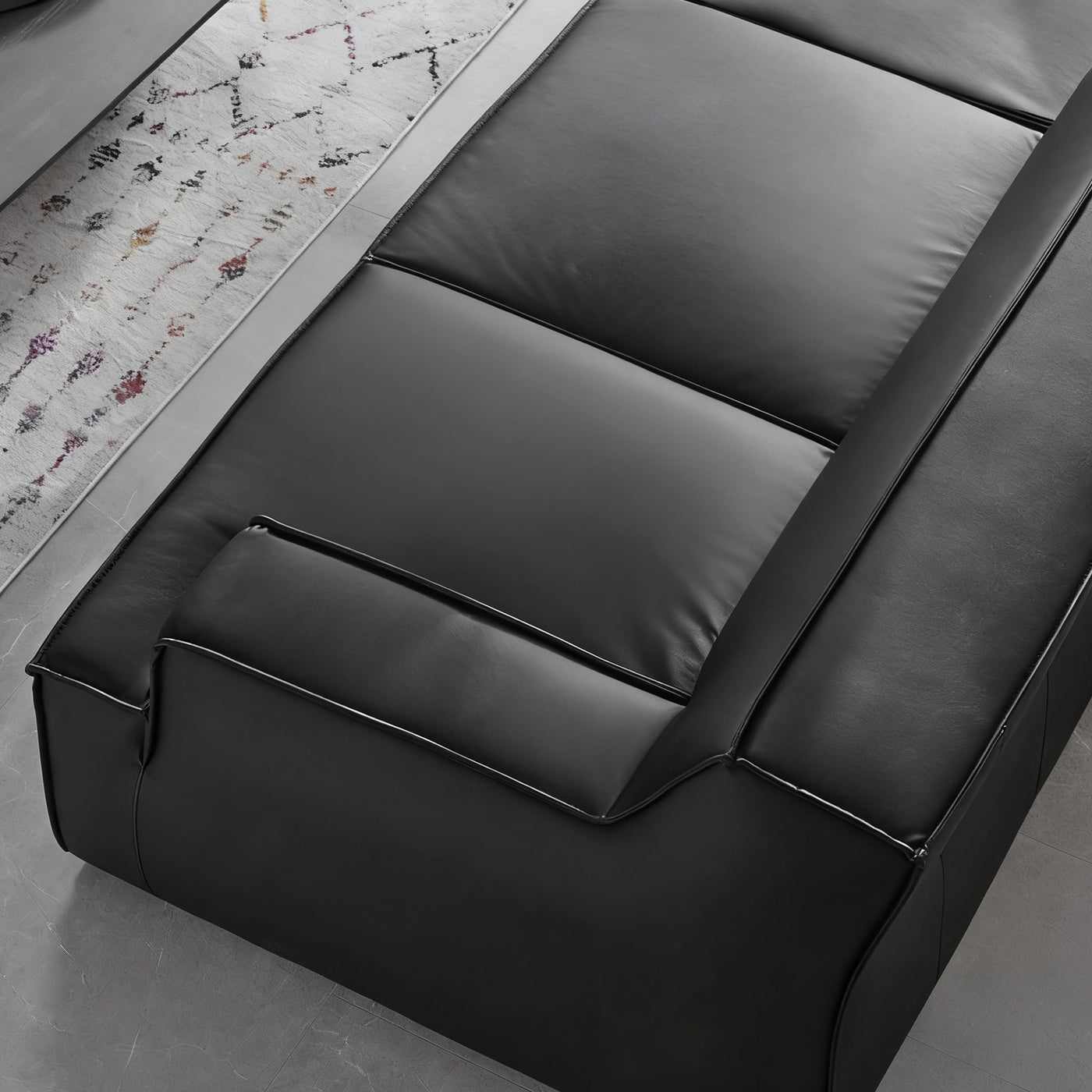 Deacon Minimalist Top Grain Leather Sofa