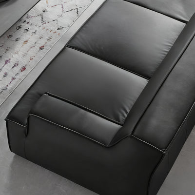 Deacon Minimalist Top Grain Leather Sofa