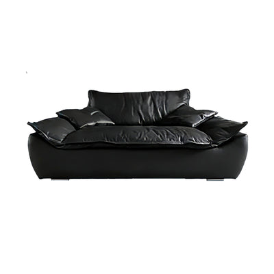 Raisa Vintage Leather Sailboat Sofa-Black