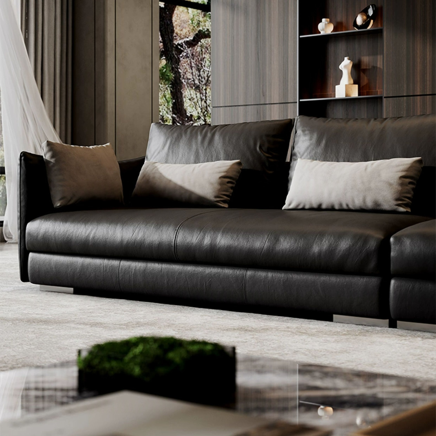 Lennox Plush Leather Sofa