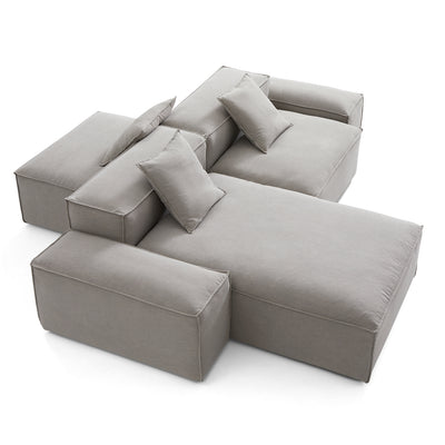 Freedom Modular Double Sided Sectional Sofa-New Gray-106.3"-Low