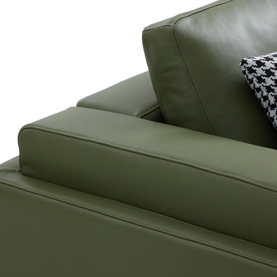 Olivia Top Grain Genuine Leather Armchair-Green