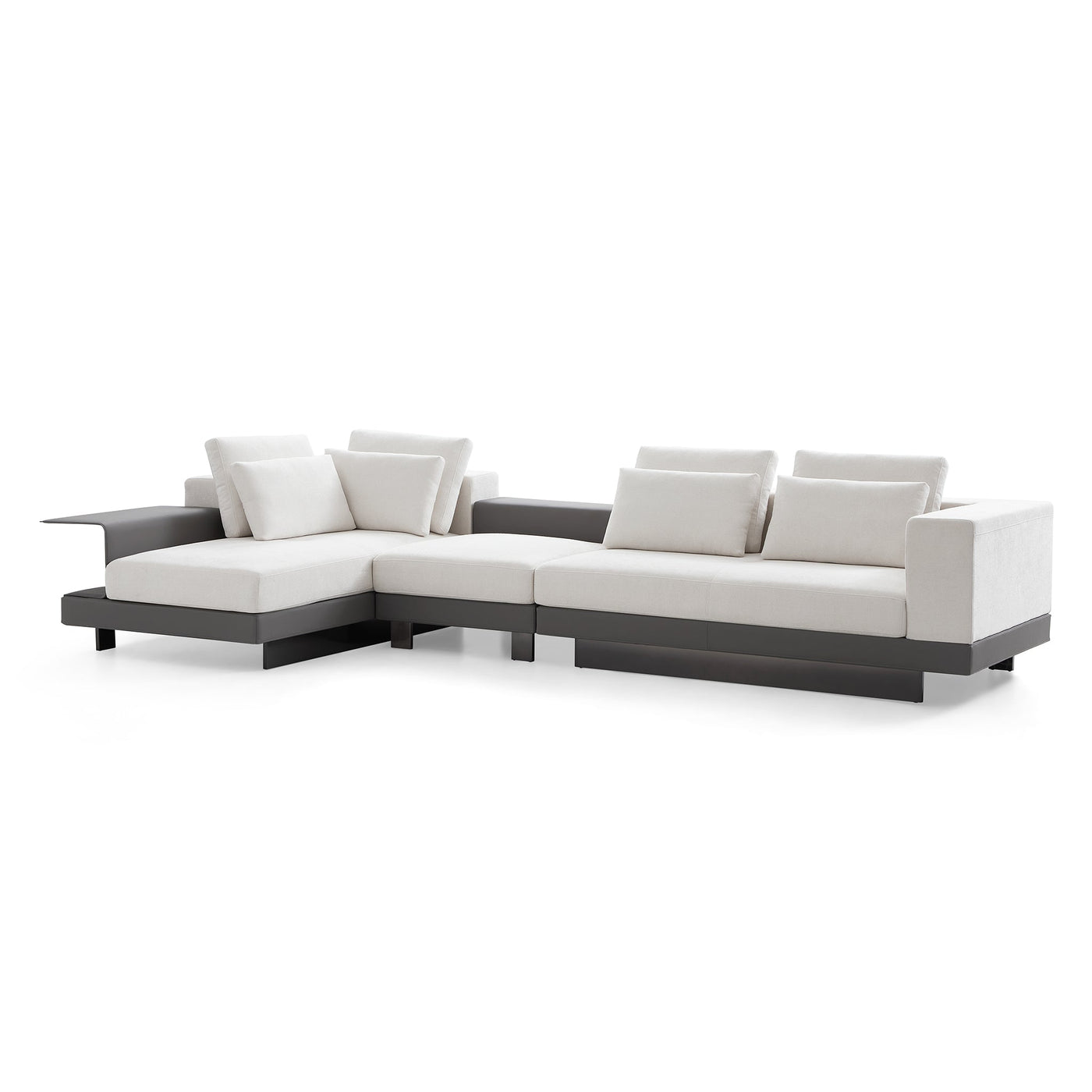 Connery Minimalist Blue Sectional-White-147.0″-Facing Left