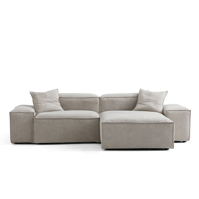 Freedom Modular New Gray Sectional Sofa-Sand-106.3"-Low