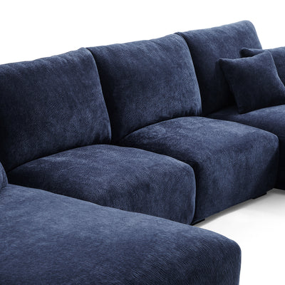 The Empress Green U Shaped Sectional-Navy Blue