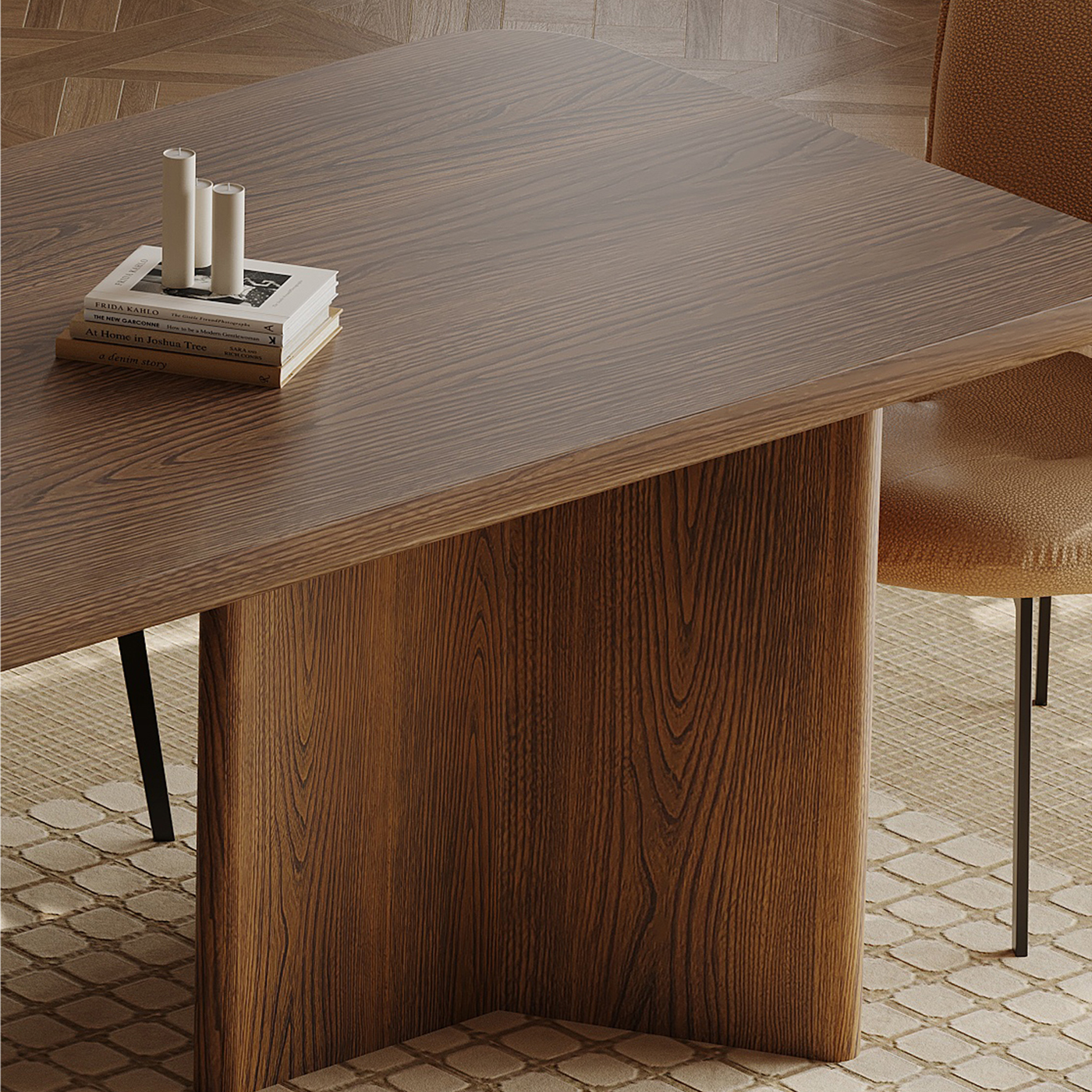 Orin Rounded-Edge Walnut Dining Table