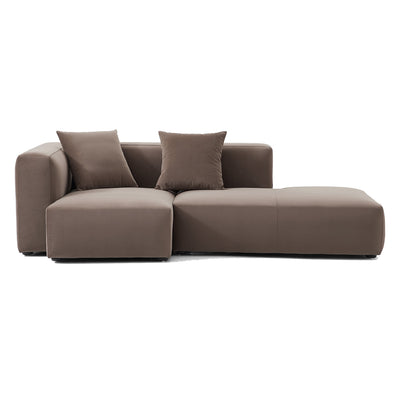 Geometry Minimalist Sectional-Brown-96.5"-Facing Left