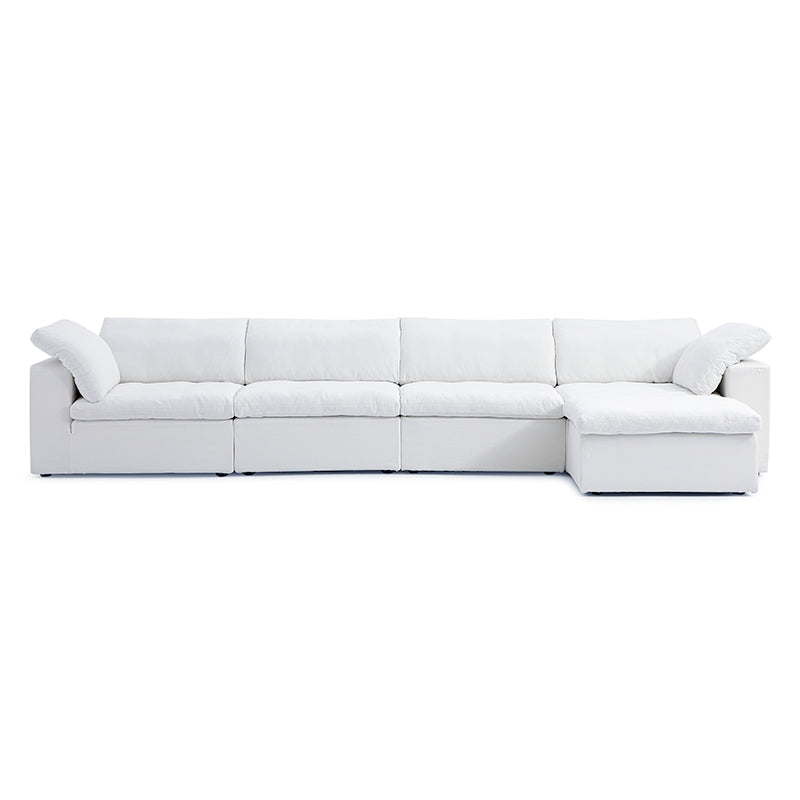 Tender Wabi Sabi Beige Sofa and Regular Ottoman-White