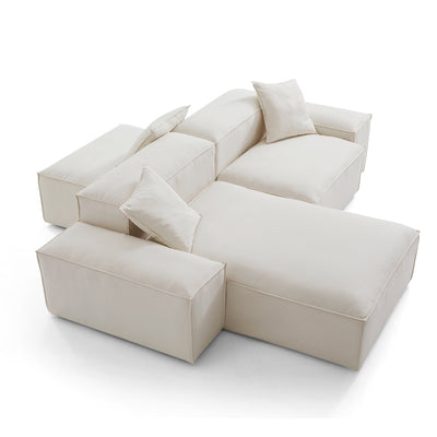 Freedom Modular Double Sided Sectional Sofa-Beige-106.3"-Low