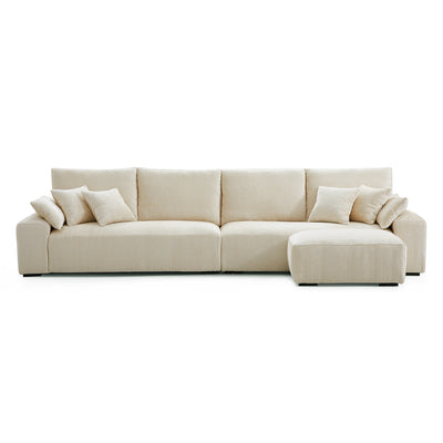 The Empress Gray Sofa and Ottoman-Beige-140.1"